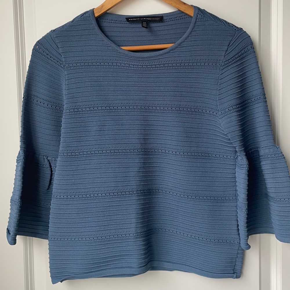Trumpet Sleeve Eyelet Top